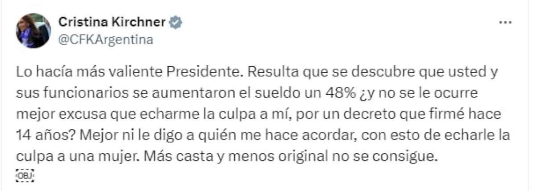 del-hagase-cargo-a-admita-que-lo-pescaron:-el-duro-cruce-en-redes-entre-javier-milei-y-cristina-kirchner