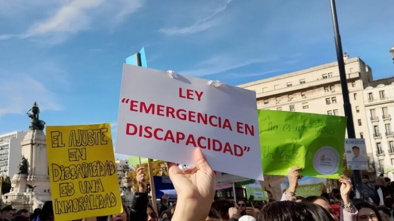 El colectivo en discapacidad se moviliza al Congreso junto a otros sectores