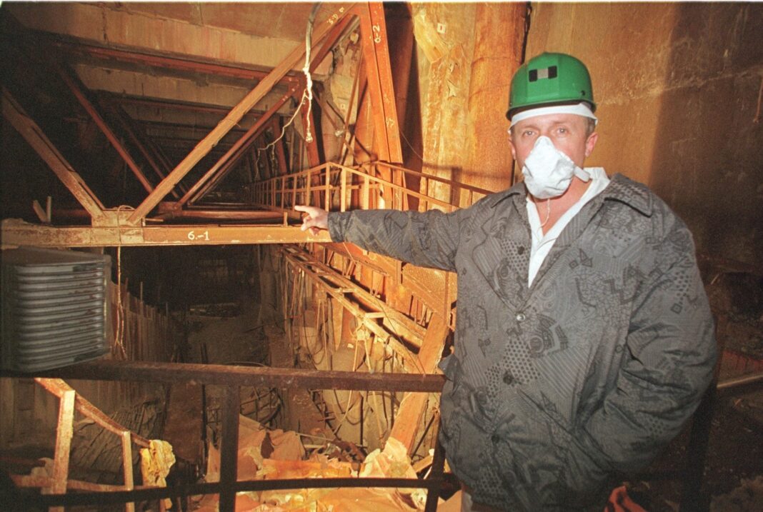 Vista del reactor número 4 de la central nuclear de Chernobyl cubierto por el Nuevo Confinamiento Seguro