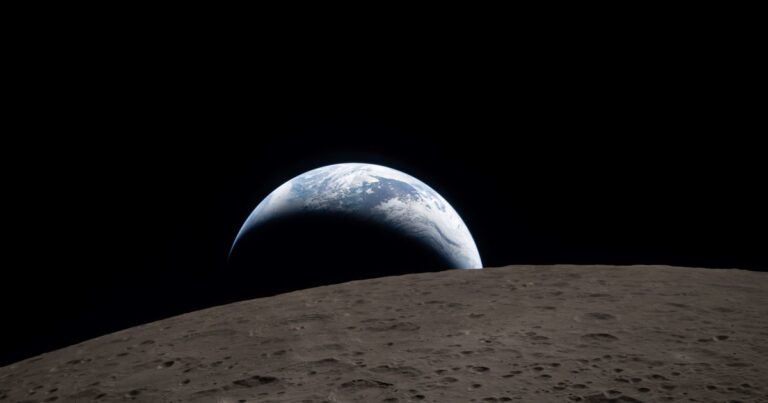 Fotografía de la Tierra ocultándose tras el horizonte de la Luna, capturada por la misión Artemis II de la NASA.