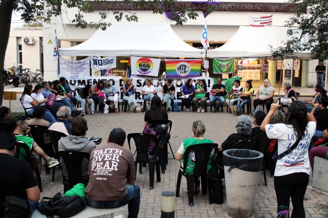 Fachada de la sede de ATE en la ciudad de Rosario, Argentina.