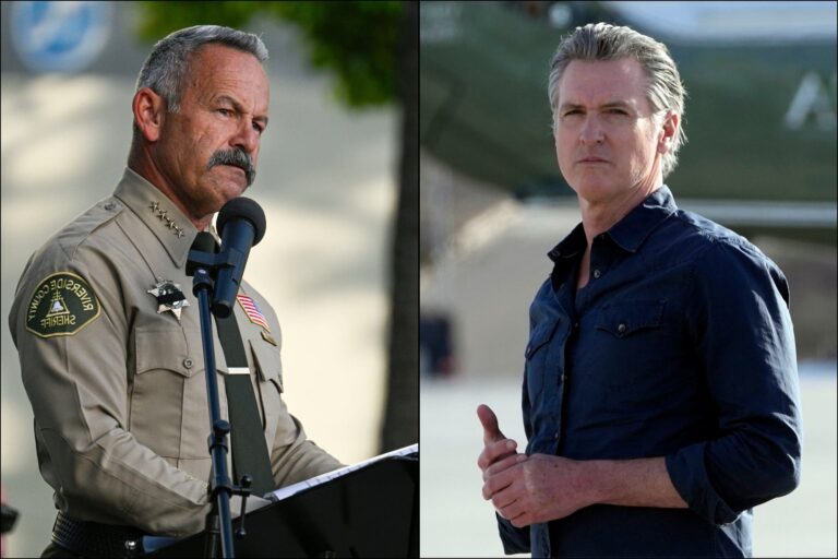 Chad Bianco, sheriff del condado de Riverside y candidato a gobernador de California, durante una entrevista.