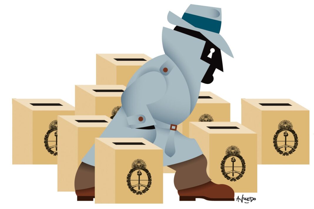 Ilustración conceptual sobre desinformación y espionaje en medios digitales