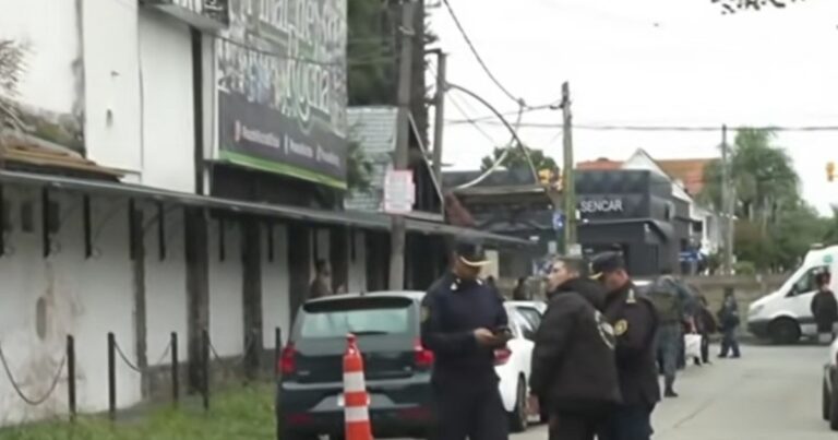 Fachada del boliche Pinar de Rocha en Morón durante el operativo de desalojo.