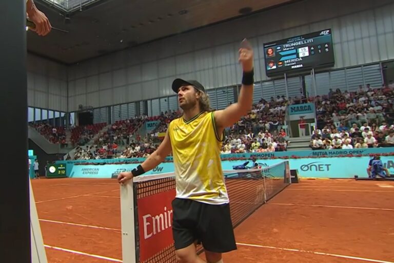 Marco Trungelliti durante su partido ante Daniel Mérida en el Masters 1000 de Madrid