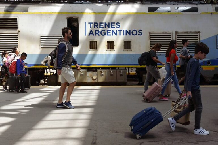 Tren Roca detenido en la estación Temperley durante la interrupción del servicio