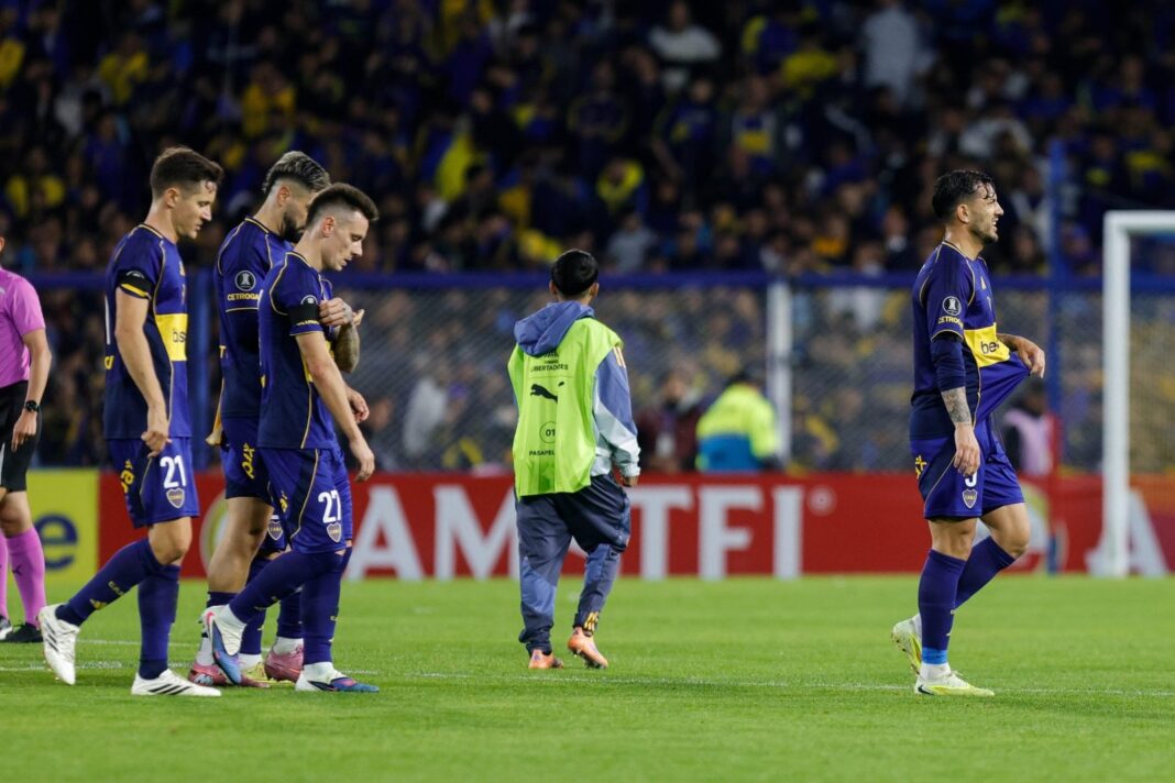 Jugadores de Boca Juniors tras la eliminación en la Copa Libertadores 2026