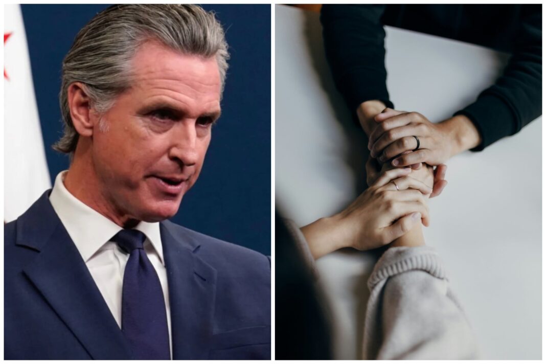 Centro de salud mental en California con personal médico y pacientes