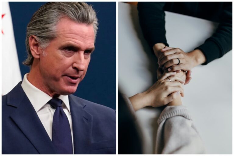 Centro de salud mental en California con personal médico y pacientes
