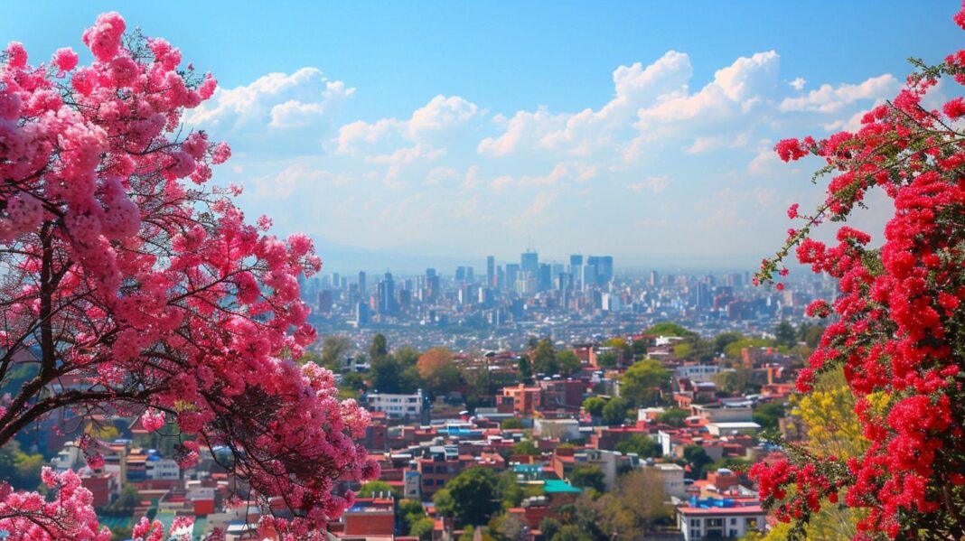 Vista de la ciudad de Los Ángeles con cielo despejado