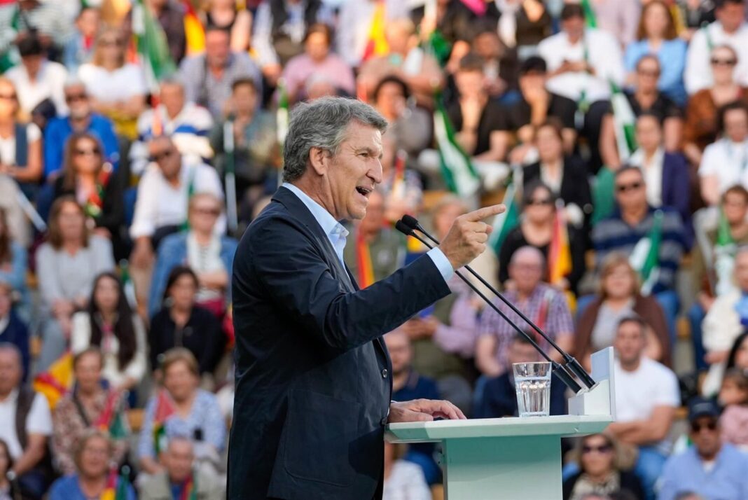 Alberto Núñez Feijóo en un acto del Partido Popular