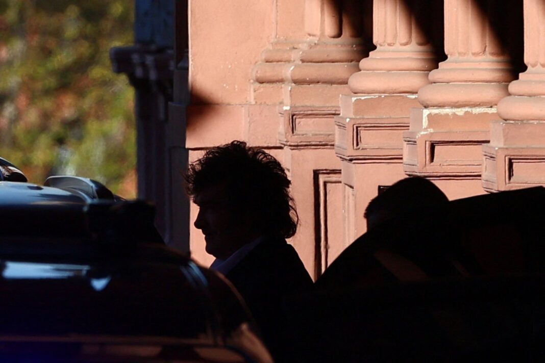 Presidente Javier Milei durante un acto oficial en Casa Rosada