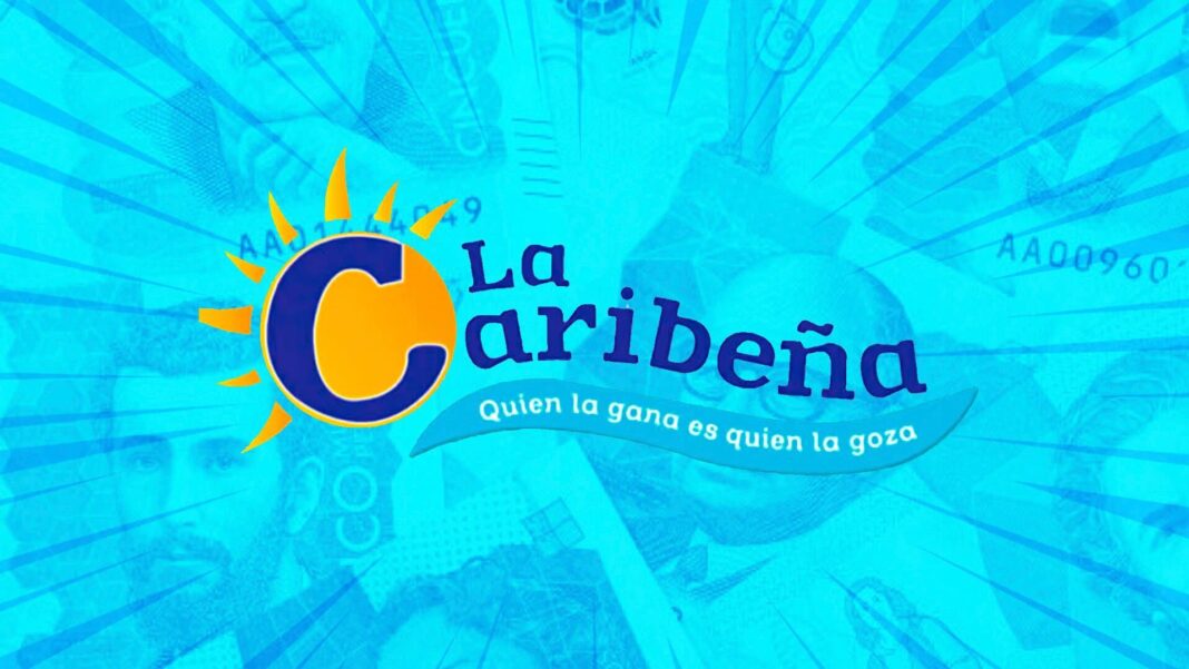 Boleto de la Lotería Caribeña con el número 8483