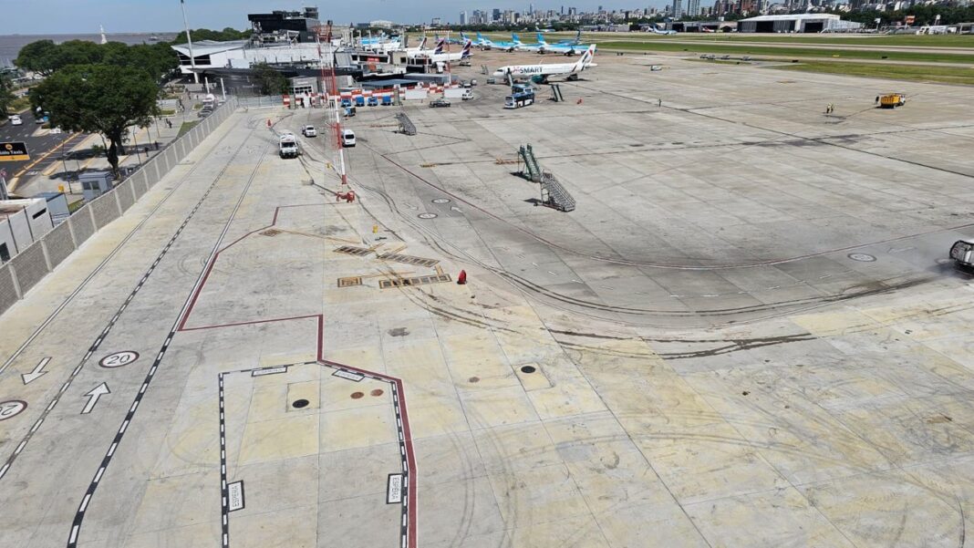 Aeroparque Jorge Newbery pista mantenimiento