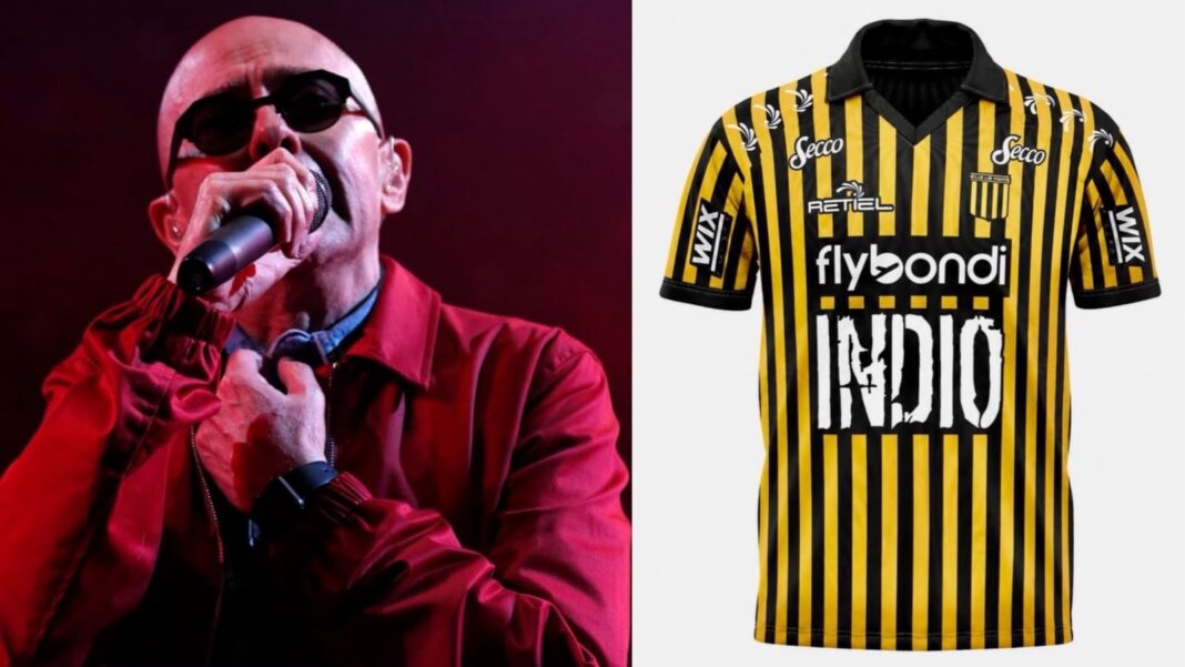 Camiseta de Almirante Brown con homenaje al Indio Solari