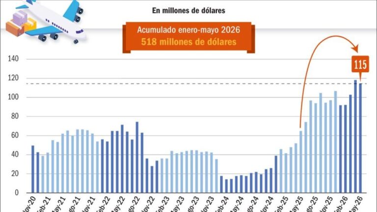 Gráfico de aumento de compras vía courier en Argentina