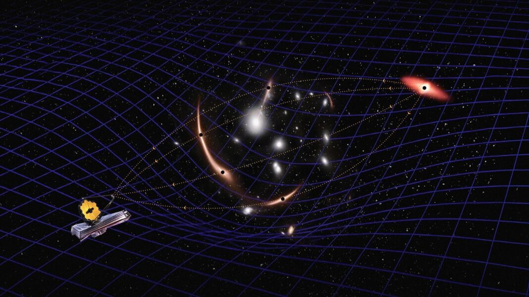 Representación artística de un agujero negro supermasivo inactivo en el centro de una galaxia lejana