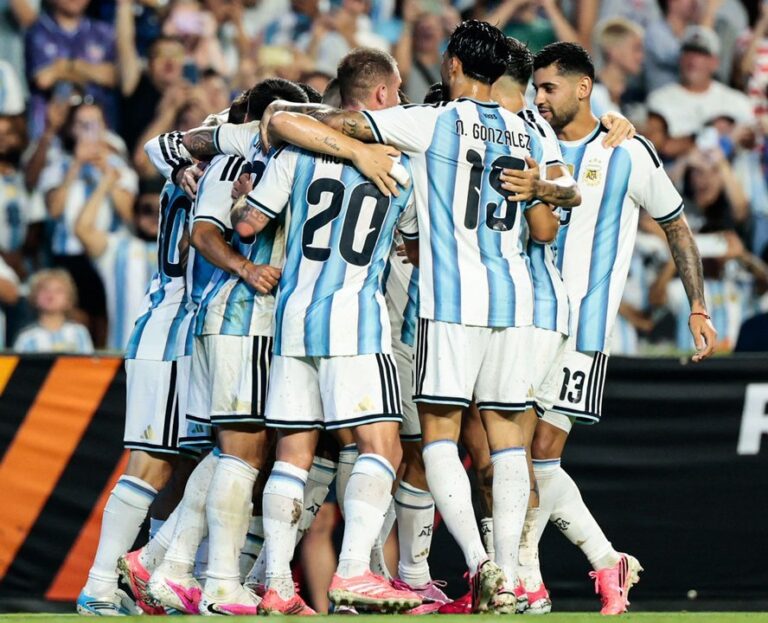 Jugadores de la Selección argentina durante la presentación previa al Mundial 2026