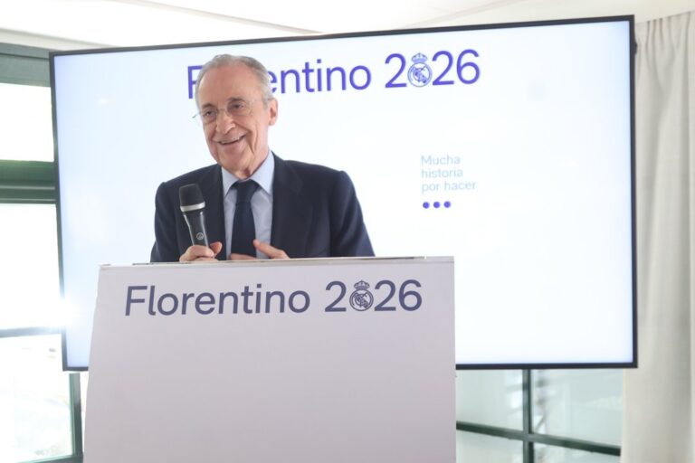 Florentino Pérez durante su campaña de reelección