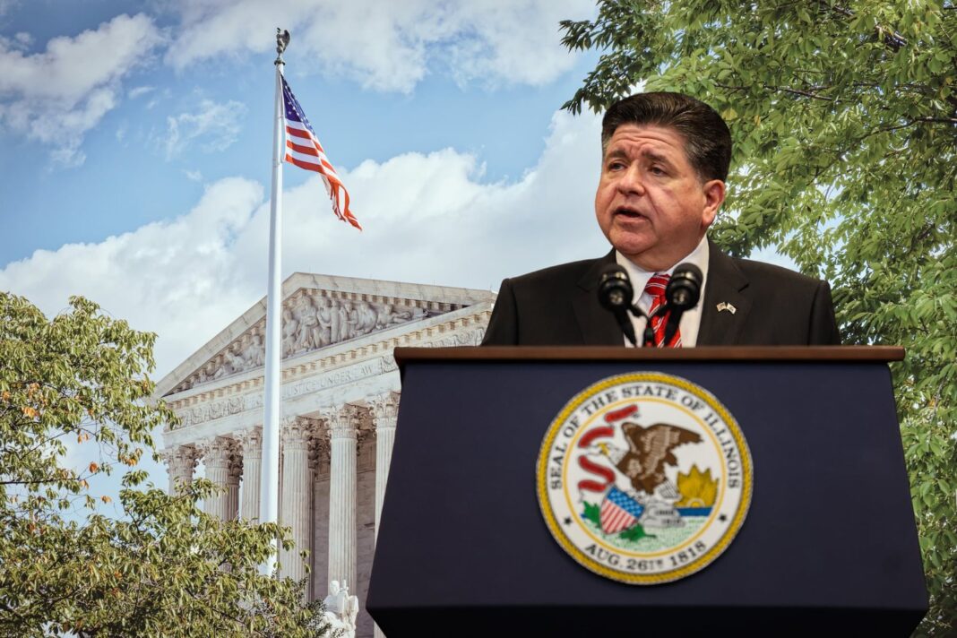 J.B. Pritzker, gobernador de Illinois, en conferencia de prensa