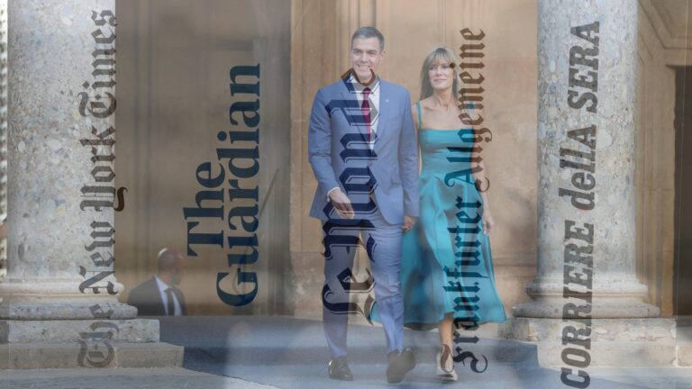 Begoña Gómez y Pedro Sánchez en un acto público