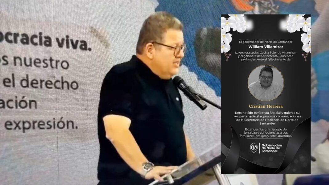 Cartel de recompensa por información sobre el asesinato del periodista Cristian Herrera