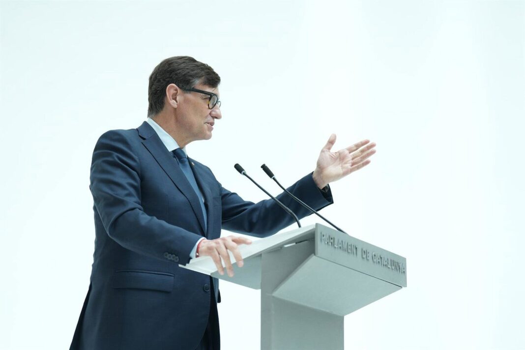 Salvador Illa en una conferencia de prensa
