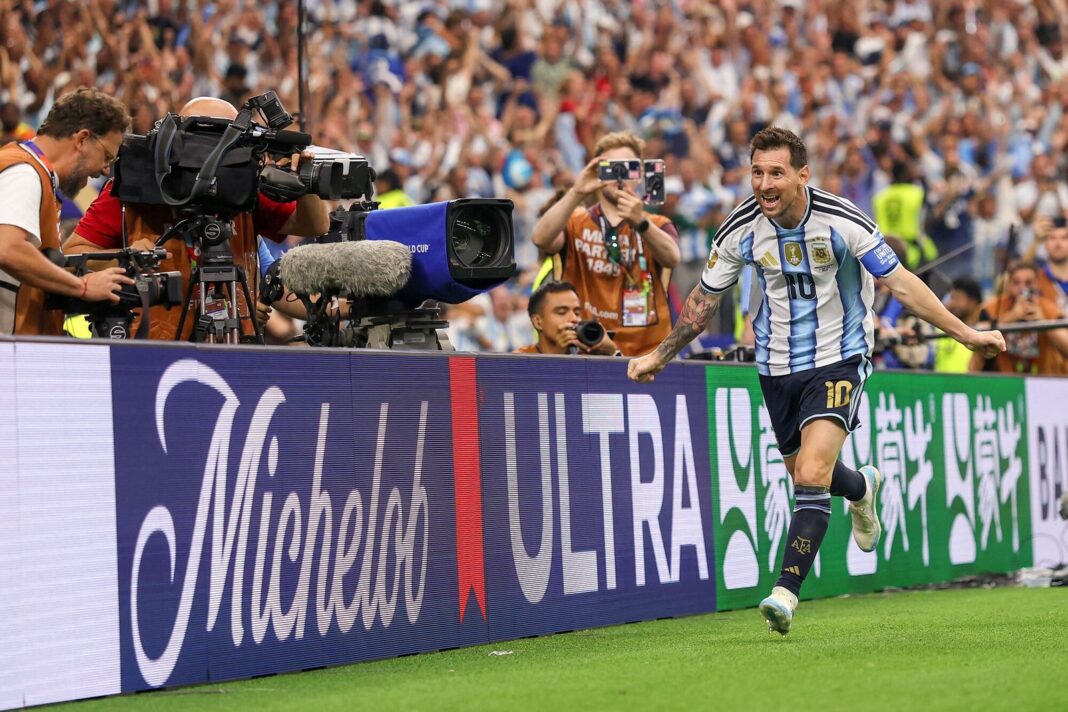 Lionel Messi celebrando un gol en el Mundial 2026