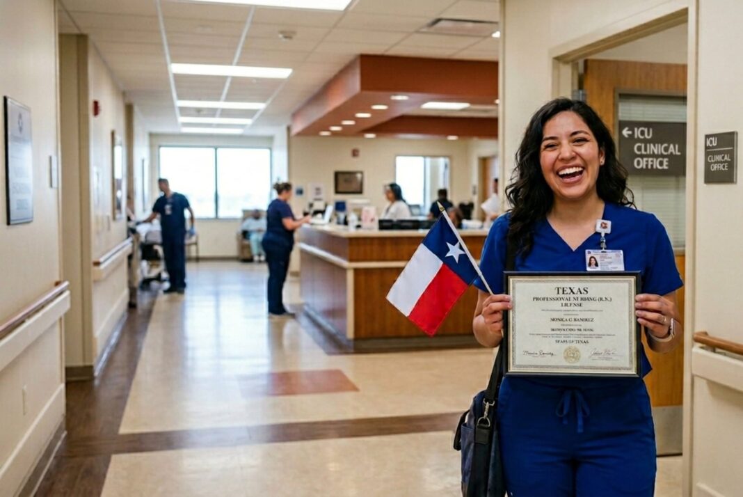 Gobernador de Texas Greg Abbott anunciando medidas sobre licencias de oficios