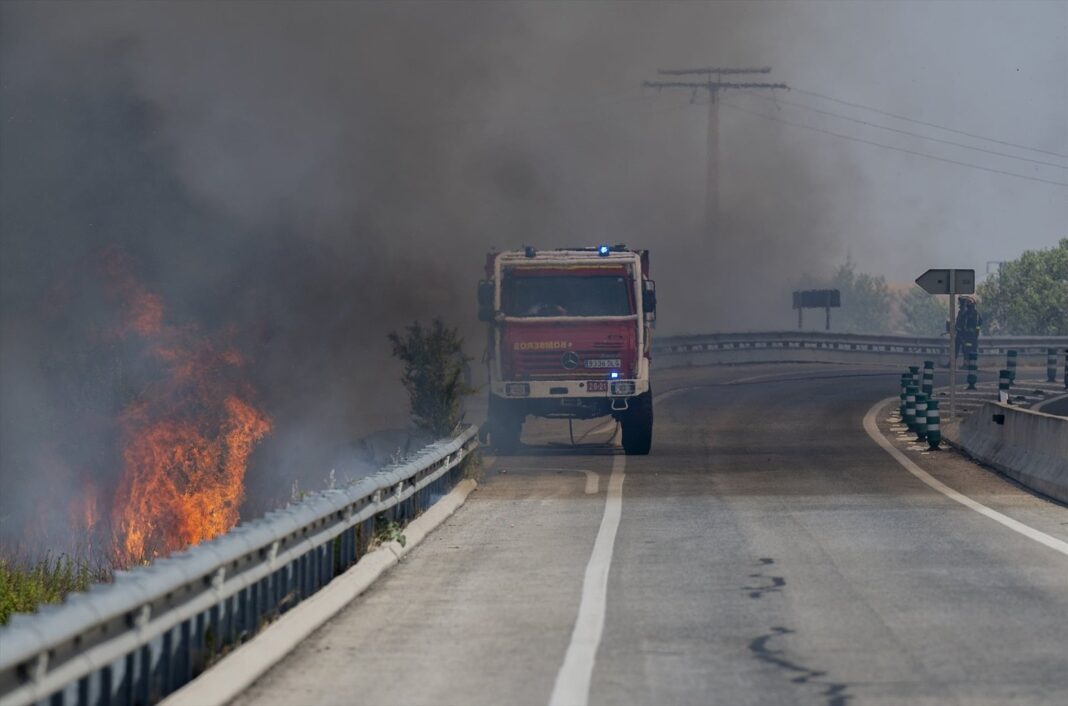 Mapa de carreteras cortadas por incendios forestales en España