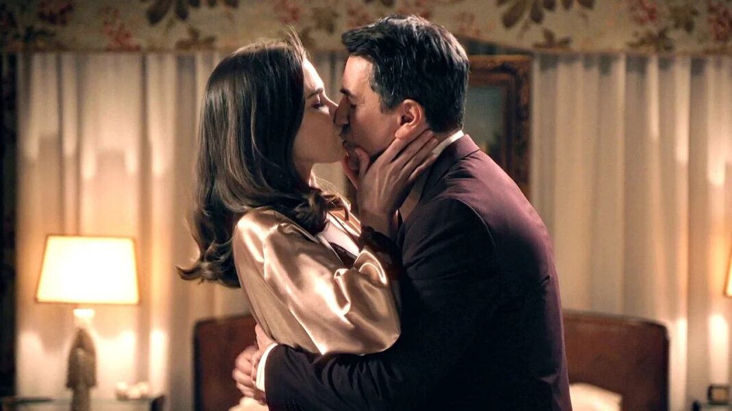 Escena del capítulo 620 de Sueños de libertad con Begoña, Gabriel y Damián en la fábrica