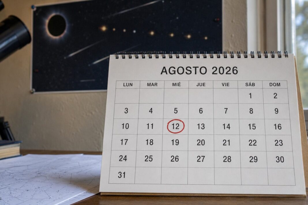 Eclipse solar parcial visible en el cielo durante agosto de 2026