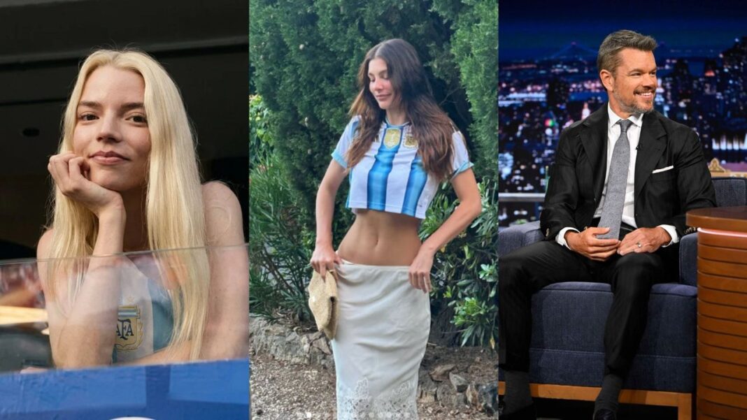 Camila Morrone luciendo colores albicelestes en Instagram