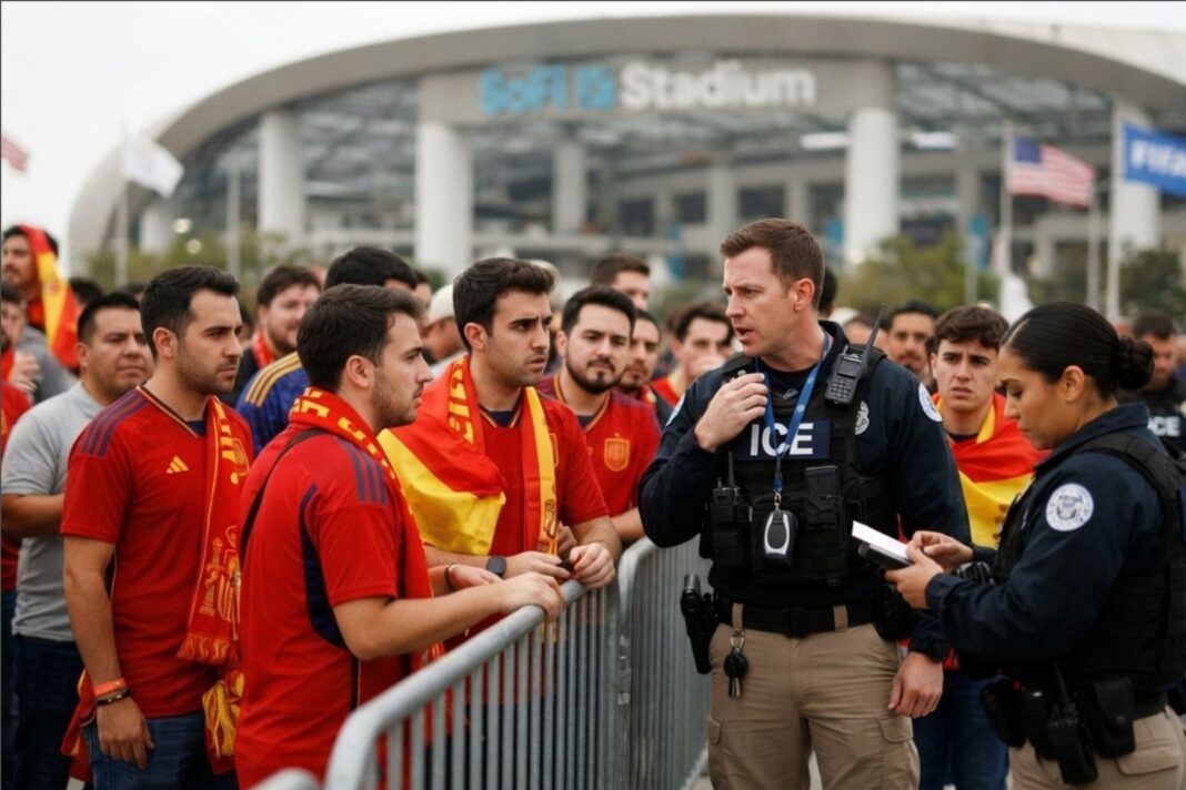 Agentes del ICE en el Estadio Los Ángeles durante el Mundial 2026