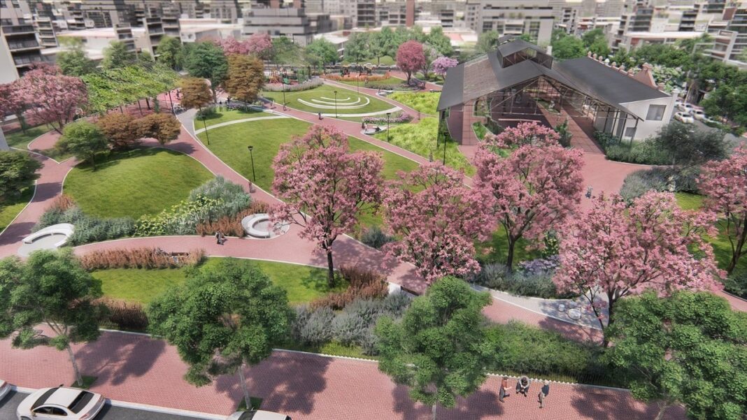 Imagen de la futura plaza en la ex estación de tranvías de San Cristóbal