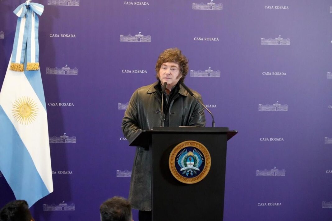 Javier Milei en acto oficial