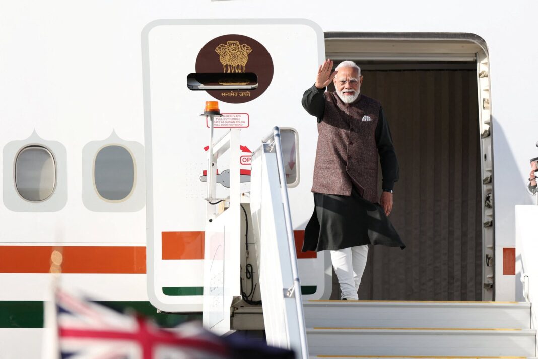 Primer ministro de India Narendra Modi durante visita oficial a Nueva Zelanda
