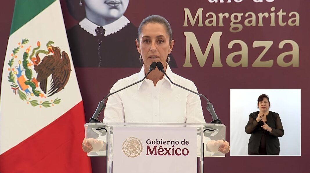 Claudia Sheinbaum durante anuncio de beca Rita Cetina en Zacatecas