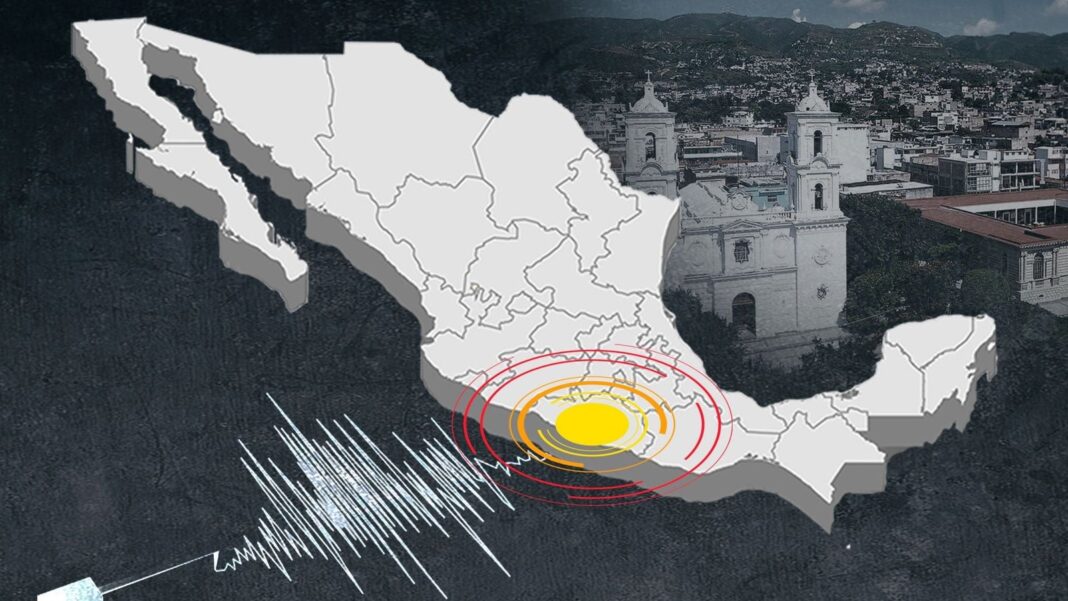 Mapa de sismo en Chiapas con epicentro y magnitud