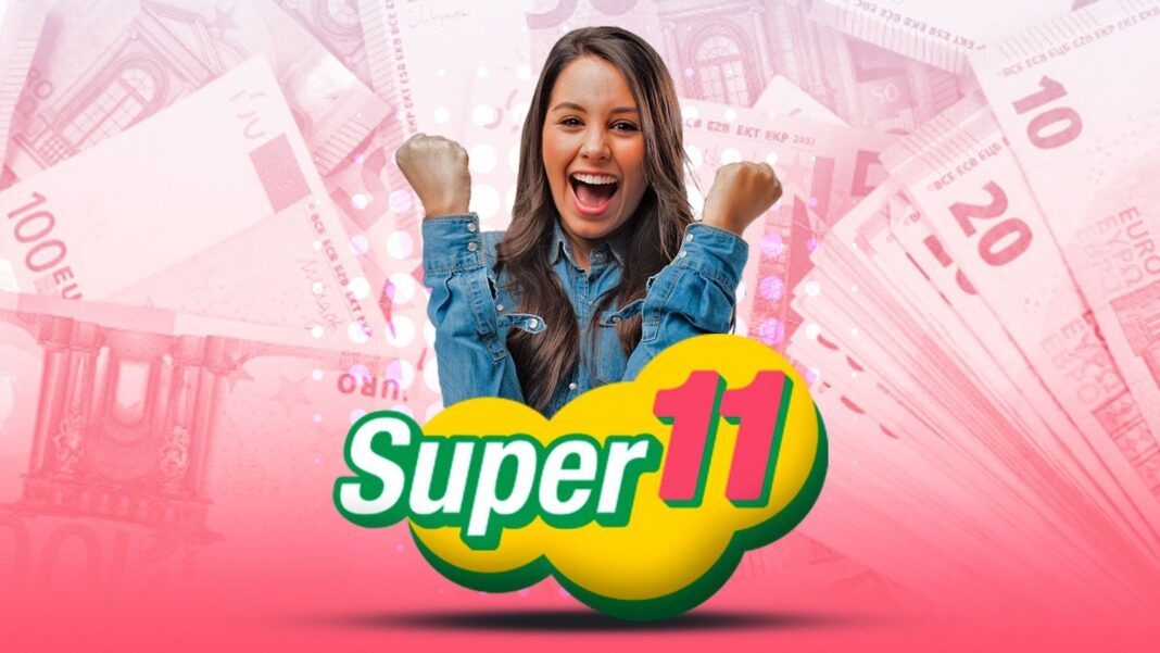 Boleto de Super Once con la combinación ganadora del sorteo