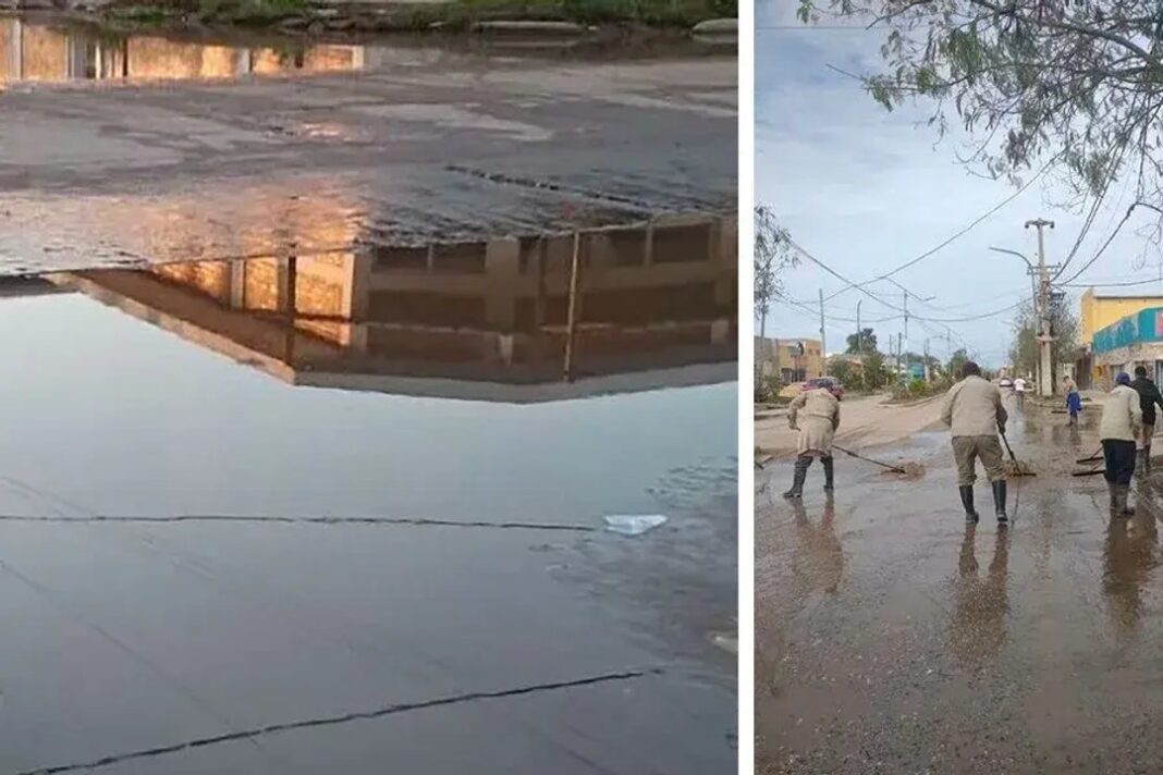 Calles de Añatuya con agua potable por roturas de cañerías