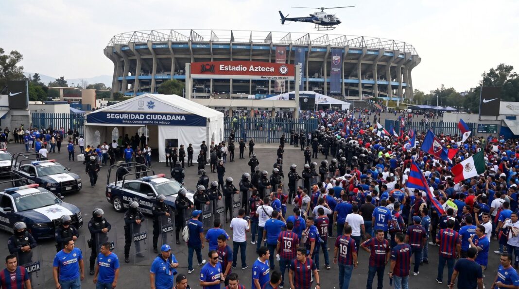 Estadio Azteca durante el partido Cruz Azul vs Atlante