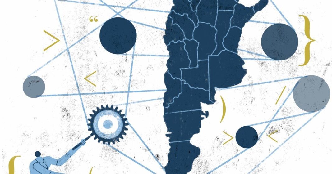 Mapa de Argentina con regiones productoras de energía y minería