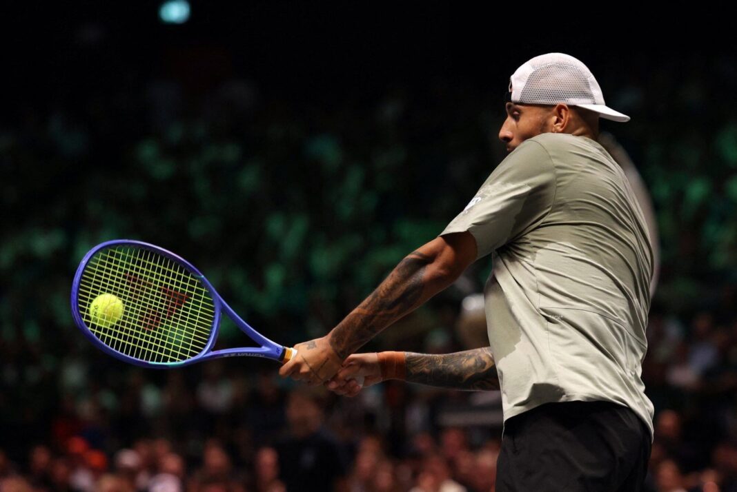 Nick Kyrgios durante un partido de tenis