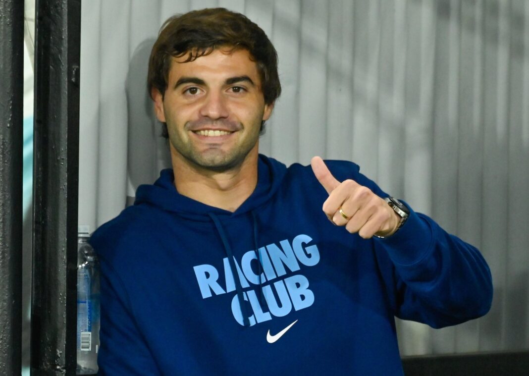 Santiago Sosa durante un partido de Racing