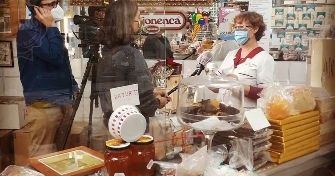 Fachada de la Torroneria i Orxateria Verdú en Barcelona