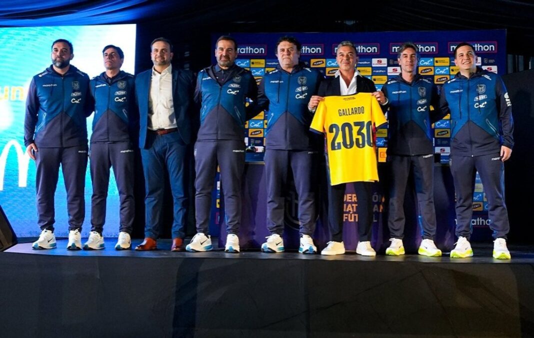 Marcelo Gallardo en su presentación como director técnico de la Selección de Ecuador