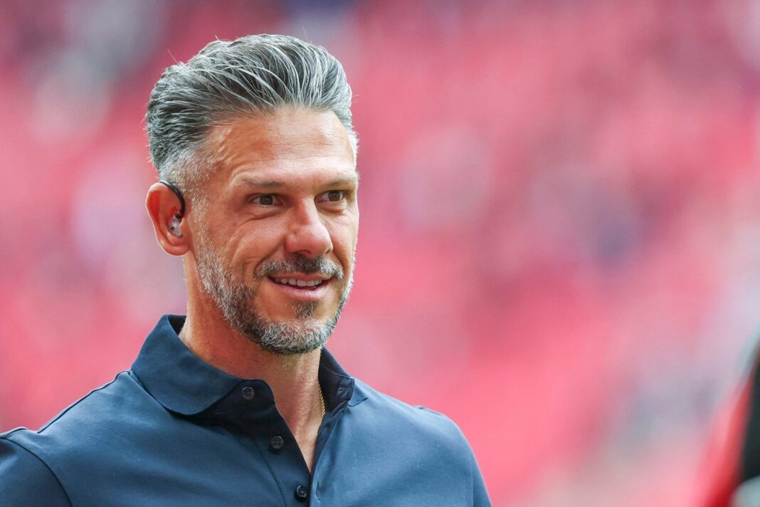 Martín Demichelis durante el partido entre Leipzig y Hamburgo
