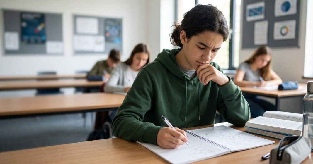Estudiantes rindiendo una prueba estandarizada