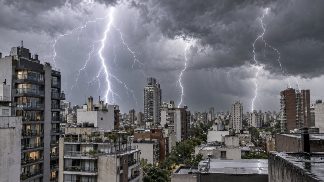 Mapa del pronóstico del tiempo con alertas por lluvias y viento en la Patagonia argentina